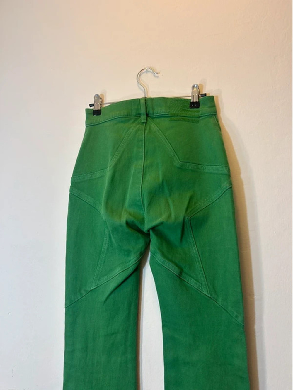 Y2K Star Design Flared Green Revice Denim Jeans